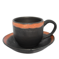 Peach & Charcoal Handmade Ceramic Mug handmade African product at Naskia Handmade